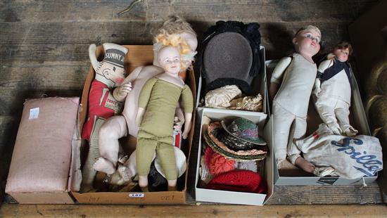 Collection of dolls, etc